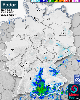 Niederschlagsradar(Wetterradar) für Deutschland