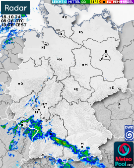 Niederschlagsradar(Wetterradar) für Deutschland